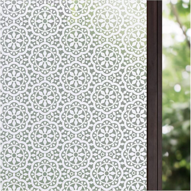 44.5x500cm)Film Fenêtre Anti Regard Electrostatique Adhésif Occultant Intimité Film Vitrage Verre Dépoli Givré Décoratif pour Salle de Bain Maison