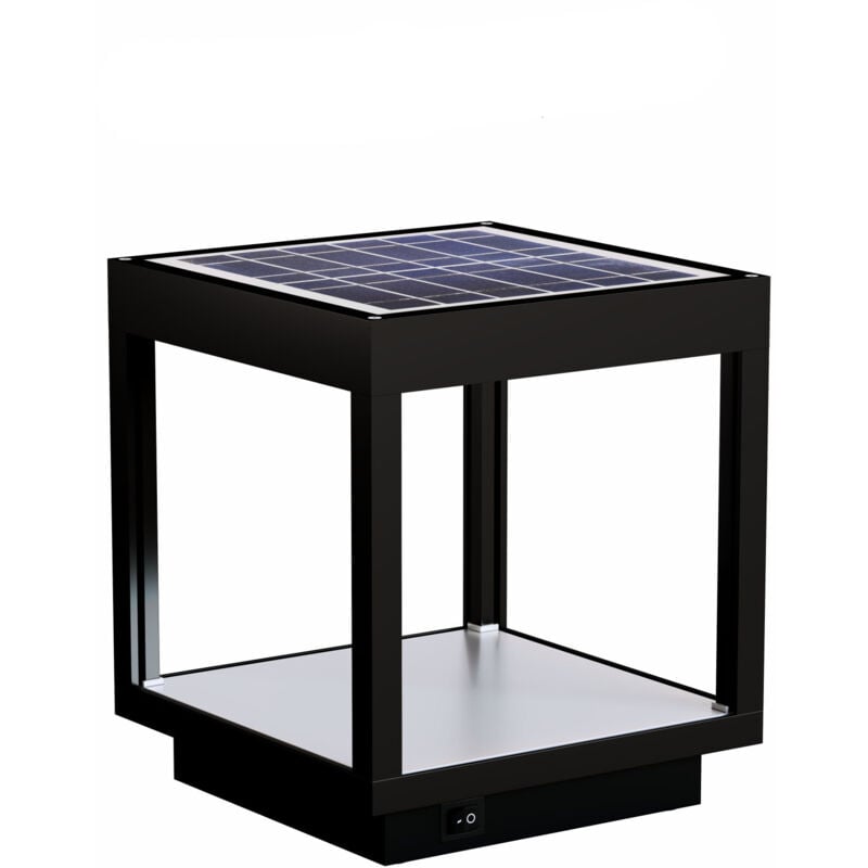 Lanterne solaire à visière led alimentée par batterie 3,5 w, IP54 noire
