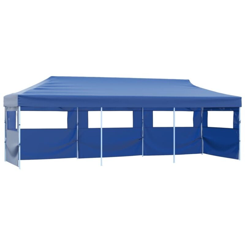 Vidaxl - Folding Pop-up Party Tent with 5 Sidewalls 3x9 m Blue