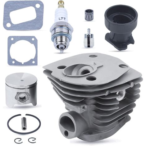 44mm Nikasil Plated Chainsaw Cylinder Piston Gasket Spare Parts Kit for Husqvarna 350 351 353 346XP with Intake Manifold Needle Bearing Spark Plug