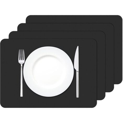 45  30cm (noir)-sets De Table, Lot De 4 Sets De Table Lavable Impermables Rectangulaire Pvc Set De Table Rsistant  La Chaleur