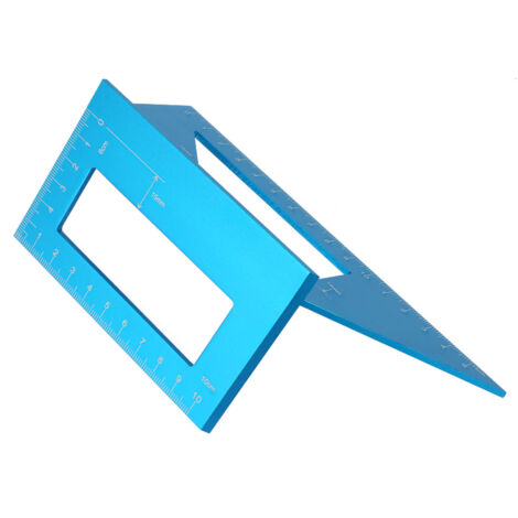 45° 90° Aluminium-Zimmermannswinkel für präzise Schnitte und Markierungen (Blau)