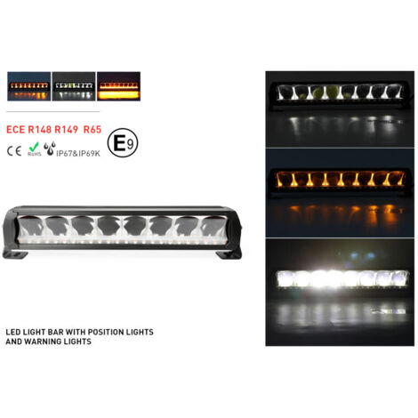 45 cm 12 - 24 V Висококачествен Led Bar Лед Бар Диоден Прожектор DRL с бяла габаритна светлина и оранжева аварийна блиц