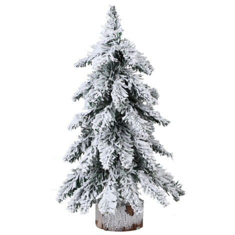 45 cm hoher künstlicher PVC-Weihnachtsbaum mit Lichterkette und Samtoptik – Festliche Tischdekoration