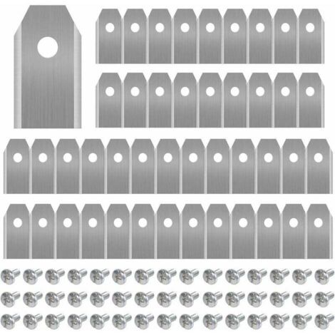 45 Cuchillas titanio 3g 0,75mm + 45 tornillos, repuesto cortacéspedes robóticos Husqvarn/Automower/Yardforce/Gardena 105/310/315