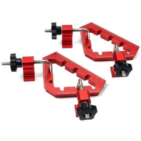 45-Degree and 90-Degree Positioning Block, Preciva Right Angle Clamp 2 Sets Aluminum, Woodworking Block and Scale Measuring Kit, for Cabinets, Picture Frames