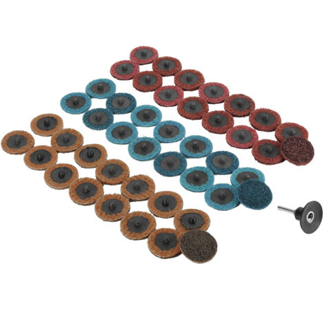 45 dischi abrasivi lamellari da 5 cm (2 pollici), grana 180/320/400, per lucidare e smerigliare, rosso, giallo e blu.