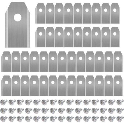 45 lames de rechange en titane pour tondeuses robotiques Husqvarna Automower, Gardena, Yardforce. Robuste (3g/0.75mm) avec vis, longue durée de vie.