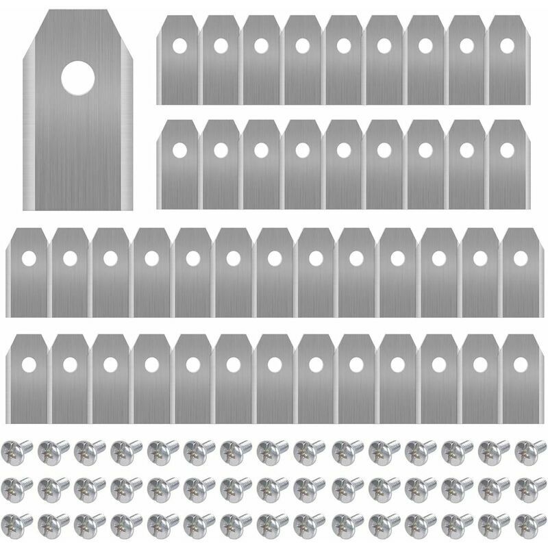 45 x Lames de Couteau en Titane pour Toutes Les Tondeuses Robotiques Husqvarn/Automower/ Yardforce/Gardena(3g-0.75mm) Avec 45 Vis, Lames de Rechange