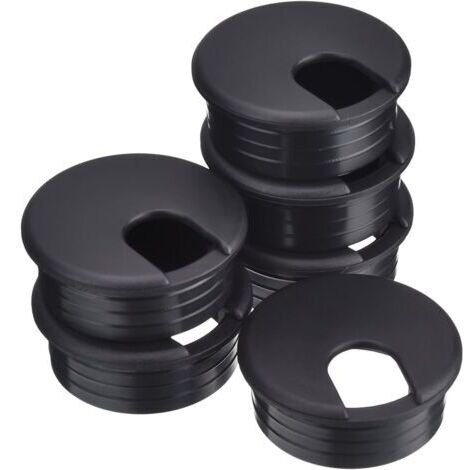 45 mm Oeillets de Bureau Noir Oeillet de Cordon Fil Câble Passe-Câbles de Bureau d'Ordinateur PC en Plastique Couvercle du Trou du Câble (6 Pièces)