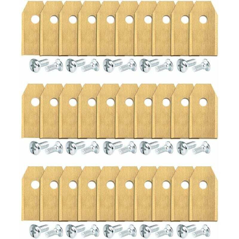 45 Pcs Lame de Rechange 35x18x0.75mm Acier Inoxydable Lames de Lames R40Li / R70Li Titane Lame de Tondeuse pour Automower Husqvarna et Gardena