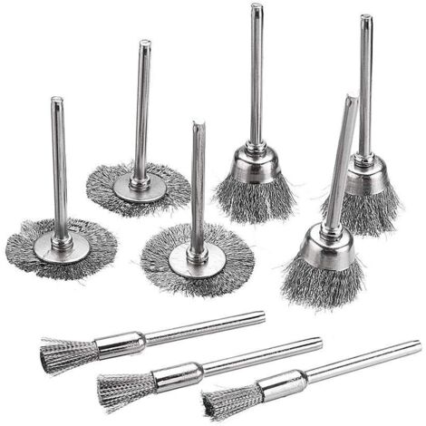 45-Piece Set of Stainless Steel Wire Drill Brushes, Dremel Brushes, Rotary Tool Accessories for Cleaning and Polishing