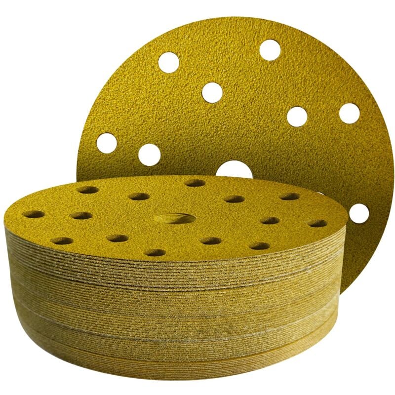 45 Pièces Disques abrasifs de 150 mm, Grain 60 - Disque a poncer 150mm 15 trous pour Ponceuse Excentrique 150mm