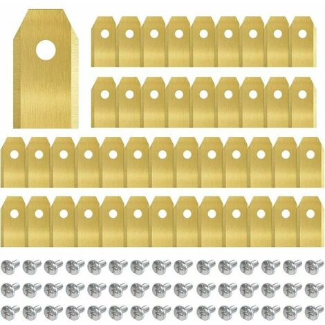 45 Pièces Lames Tondeuse en Titane, Lame Robot Tondeuse pour Husqvarn/Automower/Yardforce/Gardena avec Vis, Lames de Rechange pour Modèles 105, 310, 315, 320, 420, 430x, r40i