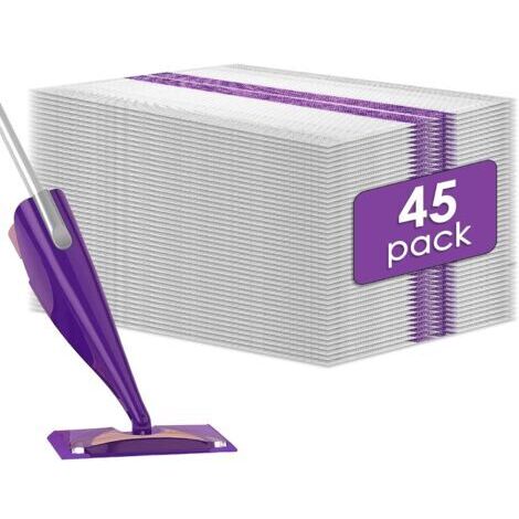 (45 pièces) WetJet Recharges de serpillère jetables compatibles avec WetJet, recharges de tampons de rechange Wet Jet, chiffons de serpillère pour WetJet
