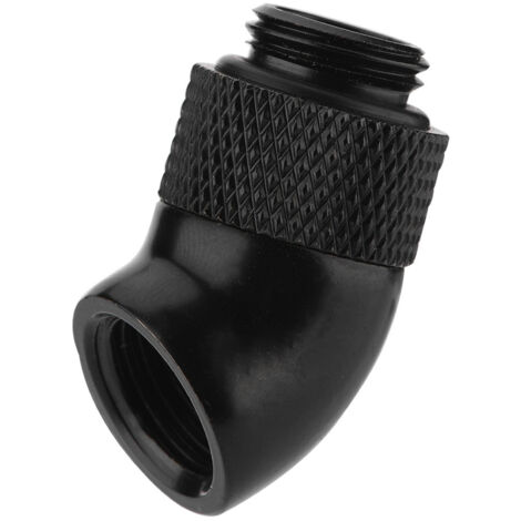 45°-Winkel-Drehadapter mit G1/4"-Gewinde für CPU-Flüssigkeitskühlung, Schwarz