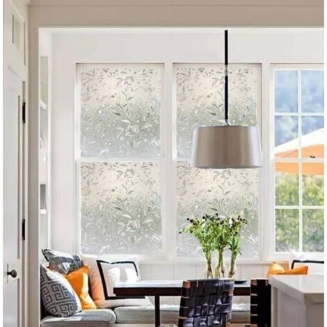 (45 x 200 cm) 3D-Fensterfolie, elektrostatische Folie, Sichtschutz, UV-Schutz, dekorative Fensterfolie, blendfrei, Tulpenmuster