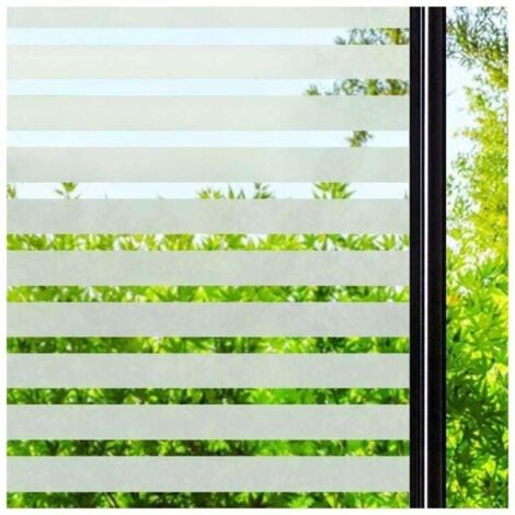 (45 x 200 cm, bandes épaisses) Film de confidentialité, film électrostatique pour fenêtre, film autocollant pour fenêtre, film de confidentialité, film pour fenêtre pour bureau, chambre, cuisine