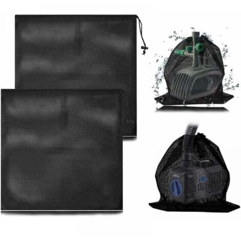 (45 x 45 Cm) 2 Pièces Sac En Filet De Pompe, Sac Filtrant De Pompe à Eau En Maille, Sac De Barrière De Pompe, Sac Protection De Pompe, Avec Cordon De Serrage Pour Filtres Biologiques De Bassin
