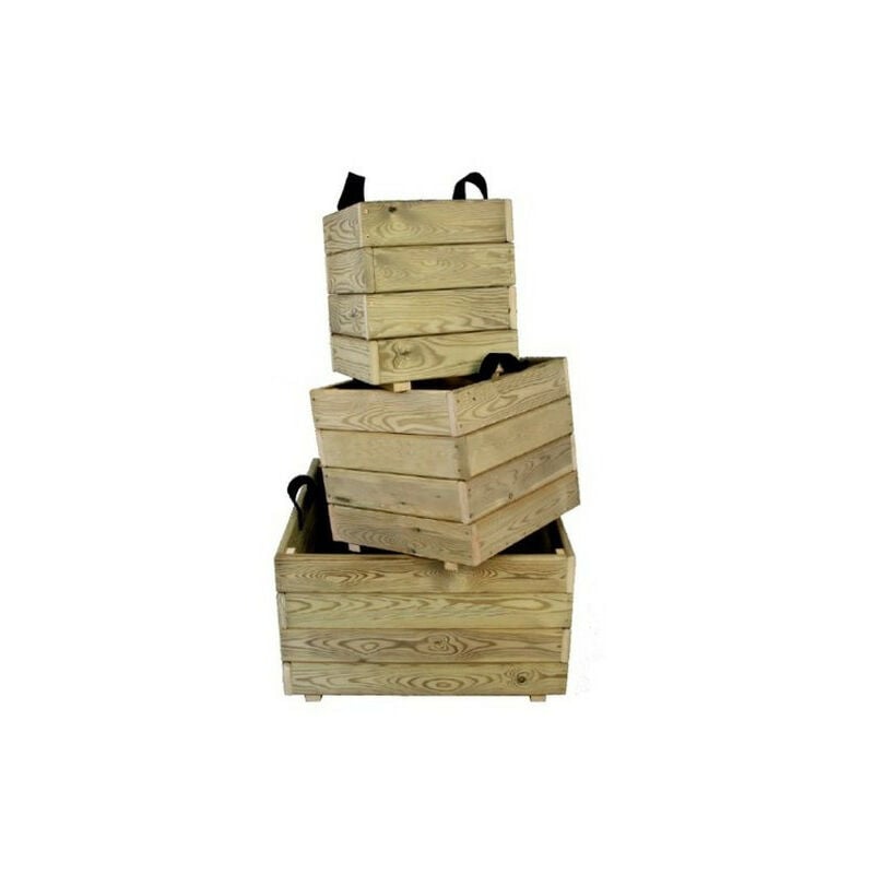 Pun carré planteur bois différentes tailles Hortalia 45 x 45 cm 40 cm 60 litres