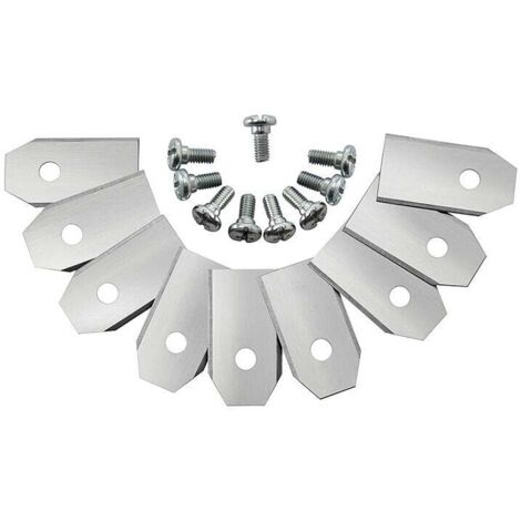 45 x Lames de Couteau en Titane Avec 45 Vis, 35×18×0.75 mm,Argent