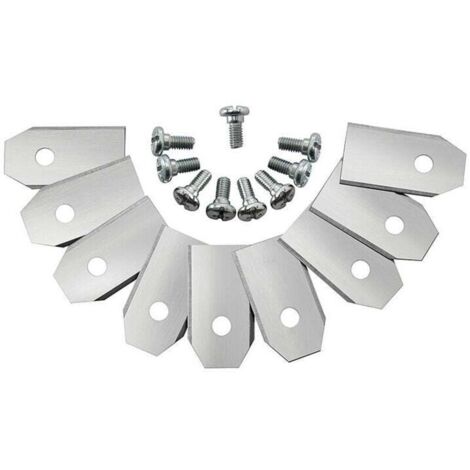 45 x Lames de Couteau en Titane Avec 45 Vis, 35×18×0.75 mm,Argent