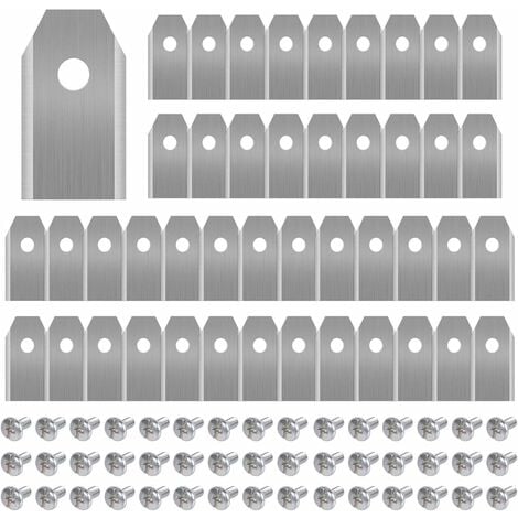 BEIJIYI 45 x Lames de Couteau en Titane pour Toutes Les Tondeuses Robotiques Husqvarn/Automower/ Yardforce/Gardena(3g-0.75mm) Avec 45 Vis, Lames de Rechange pour Modèles 105,310,315,320,420,430x,r40i