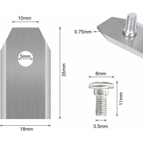 SNQ 45 x Lames de Couteau en Titane pour Toutes Les Tondeuses Robotiques Husqvarn/Automower/ Yardforce/Gardena(3g-0.75mm) Avec 45 Vis, Lames de Rechange pour Modèles 105,310,315,320,420,430x,r40i