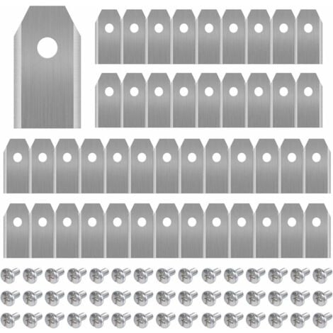 BASETBL 45 x Lames de Couteau en Titane pour Toutes Les Tondeuses Robotiques Husqvarn/Automower/ Yardforce/Gardena(3g-0.75mm) Avec 45 Vis, Lames de Rechange pour Modèles 105,310,315,320,420,430x,r40i