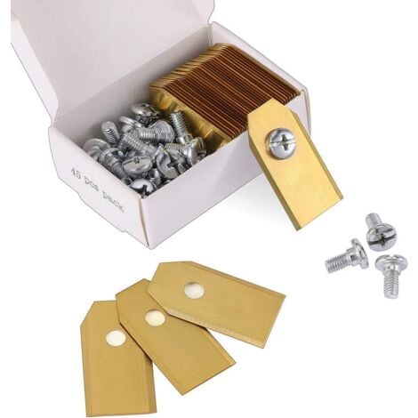 RQIURPN 45 x Lames de Couteau en Titane pour Toutes Les Tondeuses Robotiques Husqvarn/Automower/Yardforce/Gardena(3g-0.75mm) avec 45 Vis, Lames de Rechange pour Modèles 105,310,315,320,420,430x,r40i