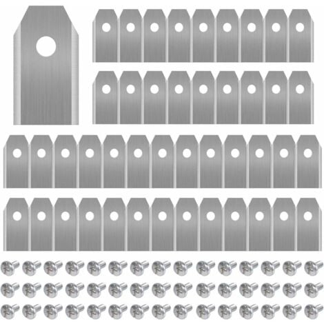 READCLY 45 x Lames de Couteau en Titane pour Toutes Les Tondeuses Robotiques Husqvarn/Automower/ Yardforce/Gardena(3g-0.75mm) Avec 45 Vis, Lames de Rechange pour Modèles 105,310,315,320,420,430x,r40i