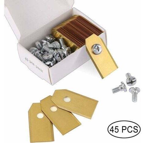 45 x Lames de Couteau en Titane pour Toutes Les Tondeuses Robotiques Husqvarn/Automower/ Yardforce/Gardena(3g-0.75mm) Avec 45 Vis, Lames de Rechange pour Modèles 105,310,315,320,420,430x,r40i