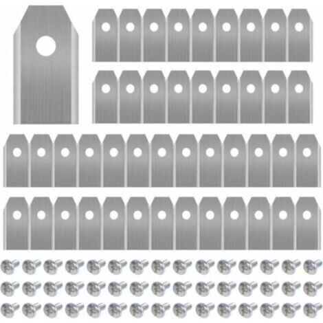 45 x Lames de Couteau en Titane pour Toutes Les Tondeuses Robotiques Husqvarn/Automower/ Yardforce/Gardena(3g-0.75mm) Avec 45 Vis, Lames de Rechange pour Modèles 105,310,315,320,420,430x,r40i Lame de