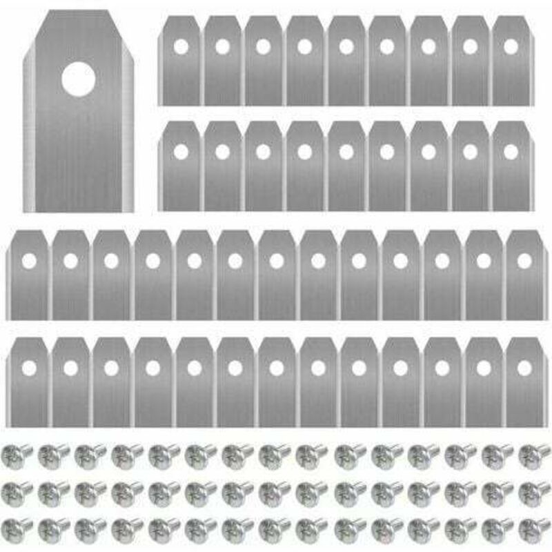 45 x Lames de Couteau en Titane pour Toutes Les Tondeuses Robotiques Husqvarn/Automower/ Yardforce/Gardena(3g-0.75mm) Avec 45 Vis,
