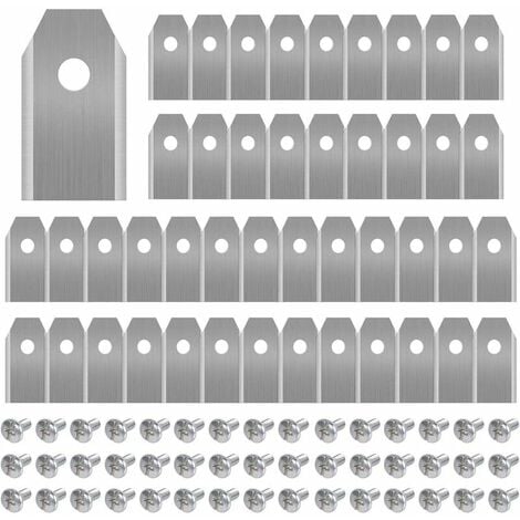 LUCKY-88 45 x Lames de Rechange en Titane, Lames de Tondeuse �� Gazon pour Toutes Les Tondeuses Robotiques Husqvarna Automower, Gardena, Yardforce, Robuste (3g / 0.75mm) avec Vis, Lames de Rechange en Titane
