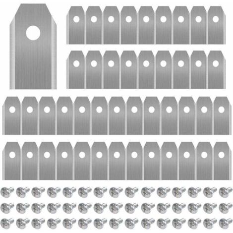 45 x Lames de Rechange en Titane, Lames de Tondeuse Gazon pour Toutes Les Tondeuses Robotiques Husqvarna Automower, Gardena, Yardforce, Robuste (3g / 0.75mm) avec Vis