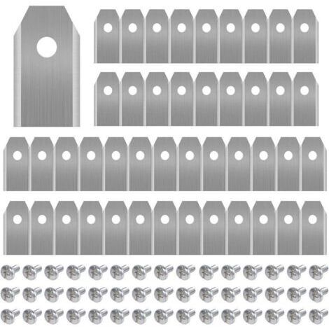 45 x Titan-Ersatzmesser, Rasenmähermesser für alle Husqvarna Automower, Gardena, Yardforce Mähroboter, Hochleistungsmesser (3 g / 0,75 mm) mit Schrauben, Titan-Ersatzmesser