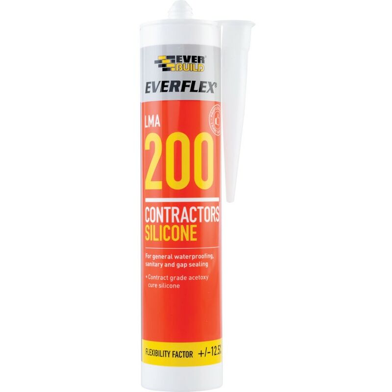 200 Contractors lma Silicon C3 Transparent 310ml - Transparent - Everbuild