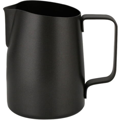 450 ml antihaftbeschichteter Edelstahl-Milchkrug für Kaffeeschaum und Latte Macchiato (Schwarz)