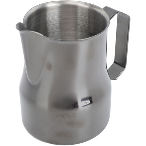450 ml Milchkännchen aus Edelstahl 304, titanschwarz, tropffrei, zum Aufschäumen und Dampfen von Kaffee