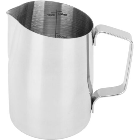 450-ml-Milchkännchen aus Edelstahl (Edelstahlklasse 201), ideal zum Aufschäumen und Erwärmen von Milch für Kaffee zu Hause