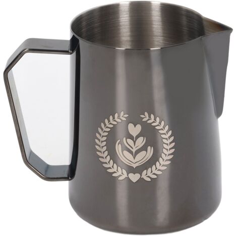 450-ml-Milchkännchen aus Edelstahl für Kaffeeaufschäumer, silber und schwarz