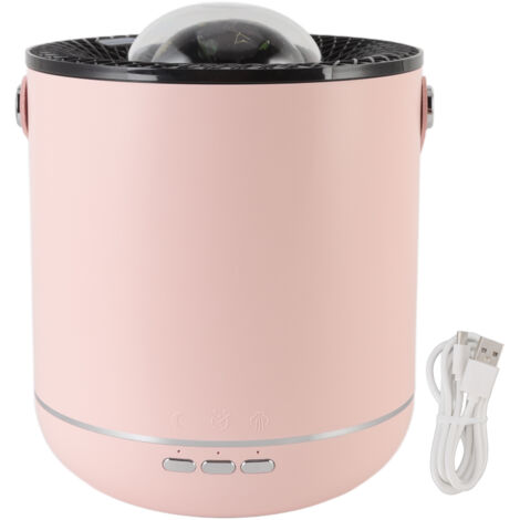 450 ml Ultraschall-Diffusor für ätherische Öle mit Nachtlicht und 360°-Drehung – Rosa, für Büro und Zuhause