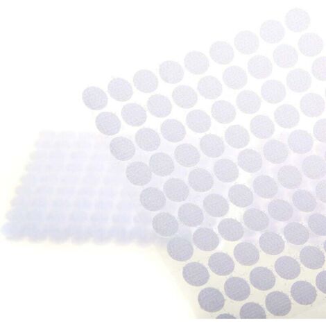 450 Paires 10mm Cercles avec Crochets et Boucles Auto-adhésifs, 900 Capsules Monnaies Arrière Hook & Loop Pastille Adhésif, Autocollantes Points Arrière Dots Coins, blanc, TKB5025 white