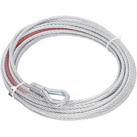 4500LBS Fil de cble de treuil Corde en acier inoxydable Diamètre 5,5 mm Longueur 10 m pour treuils de remorquage