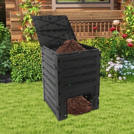 450L Black Green Composting Bin – Fast Organic Garden Composting, Eco-Friendly
