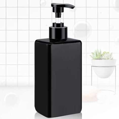 450ml Distributeur de Savon Noir Distributeur Savon Distributeur De Savon Noir Rechargeable Facile Presser Distributeur Savon Pompe Bouteille Distributeur de Savon Liquide pour Cuisine,