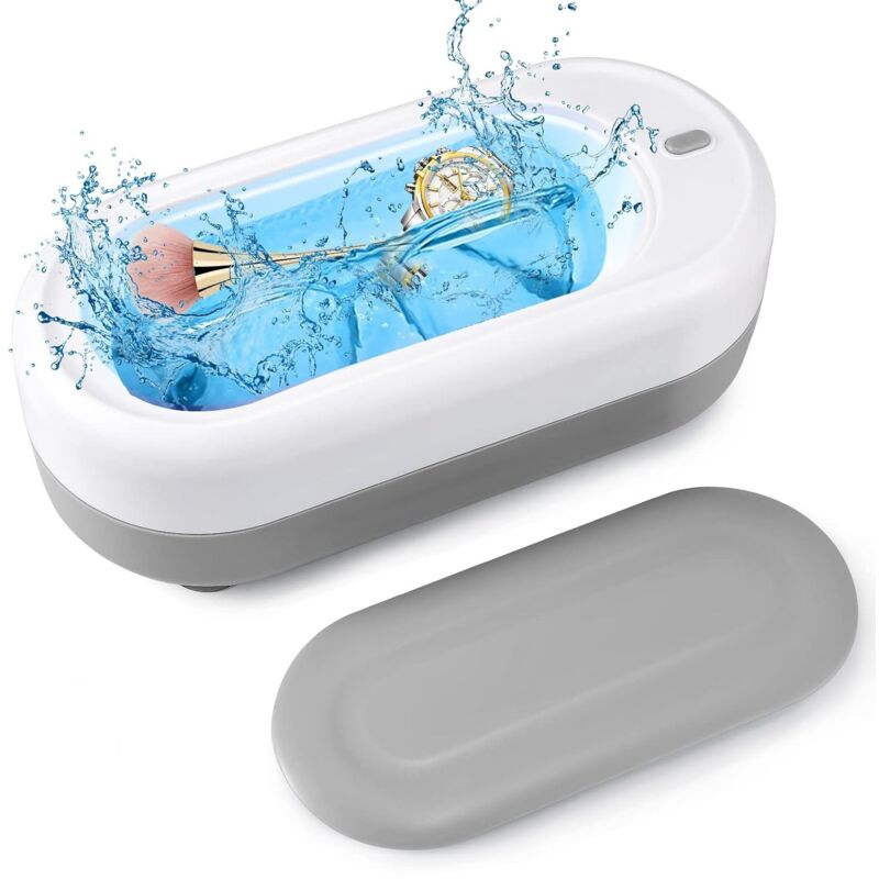 450ML Nettoyeur Ultrasons, 48000Hz Machine de Nettoyeur Bijoux à Ultrason, Blanc