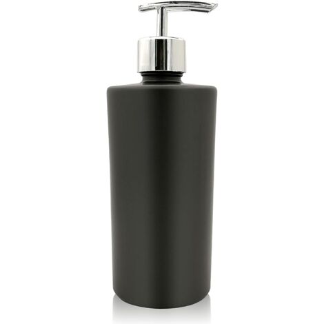 450ml Refillable Glass Soap Dispenser For Vanity Top Kitchen Sink Black