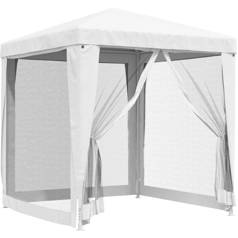 Party Tent with 4 Mesh Sidewalls 2x2 m White Vidaxl